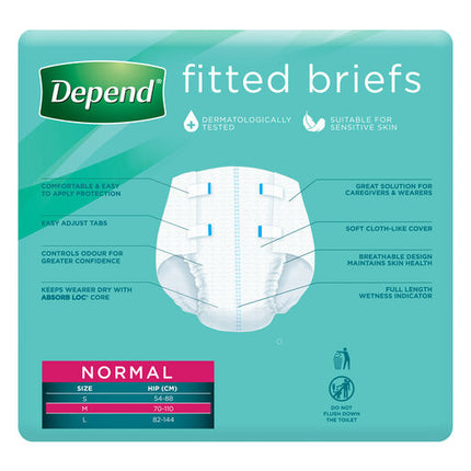 Depend Fitted Briefs Medium 10 Pack