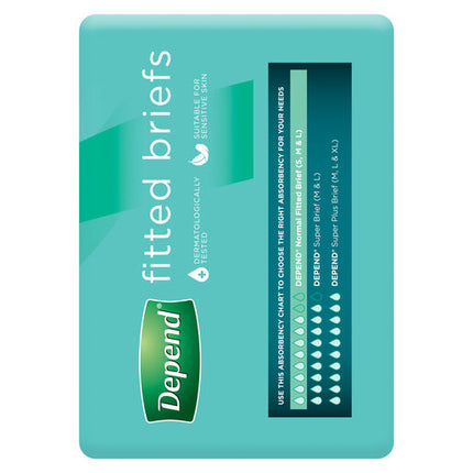 Depend Fitted Briefs Medium 10 Pack