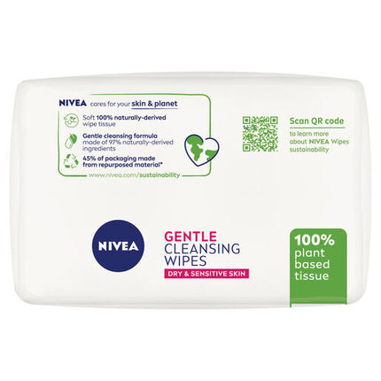 Nivea Gentle Facial Cleansing Wipes for Dry and Sensitive Skin 25 Twin Pack