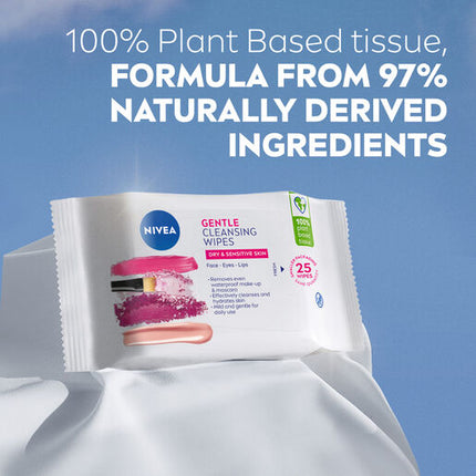 Nivea Gentle Facial Cleansing Wipes for Dry and Sensitive Skin 25 Twin Pack