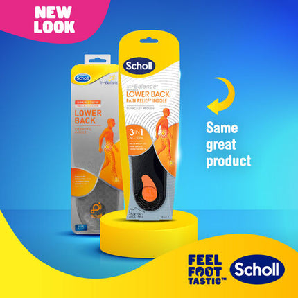 Scholl In-Balance Orthotic Lower Back Insole Large Size 9 - 11 1 Pair