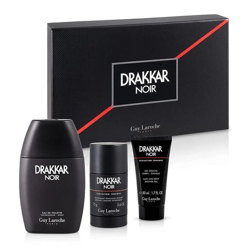 Guy Laroche Drakkar Noir Eau De Toilette 100ml 3 Piece Gift Set