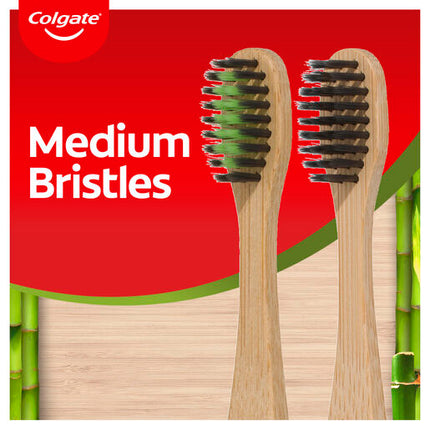 Colgate Bamboo Charcoal Toothbrush Medium 2 Pack