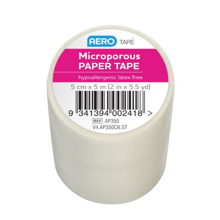 Aerotape White Microporous Paper Tape 5cm x 5m