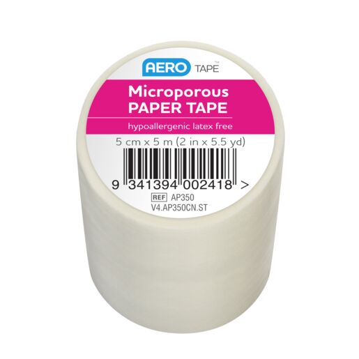 Aerotape White Microporous Paper Tape 5cm x 5m