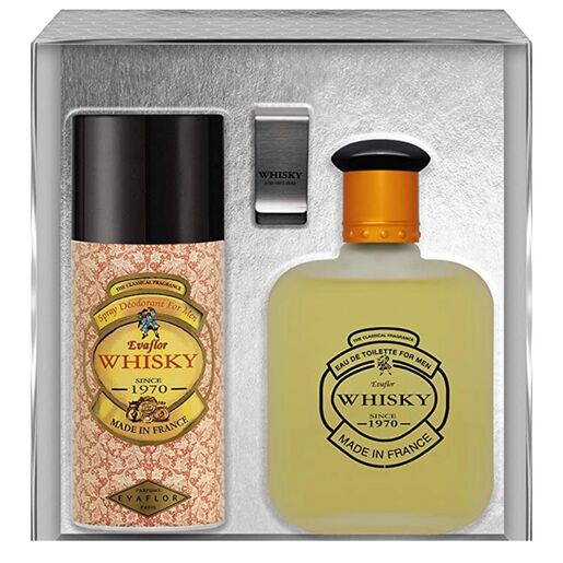 Whisky for Men Eau de Toilette 100ml & Deodorant 150ml & Money Clip 3 Piece Gift Set
