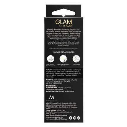 Manicare Glam Ready Pre Glued Nails Barefoot in Bali 30pcs