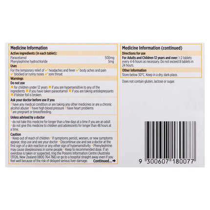 Codral Relief Cold & Flu Decongestant 10 Tablets