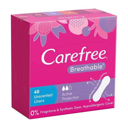 Carefree Breathable Liners Unscented 48 Pack
