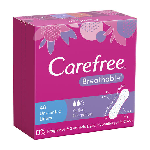 Carefree Breathable Liners Unscented 48 Pack