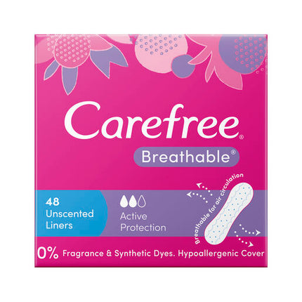 Carefree Breathable Liners Unscented 48 Pack