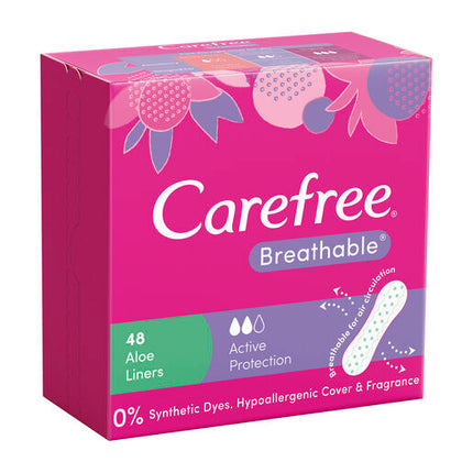 Carefree Breathable Liners With Aloe 48 Pack
