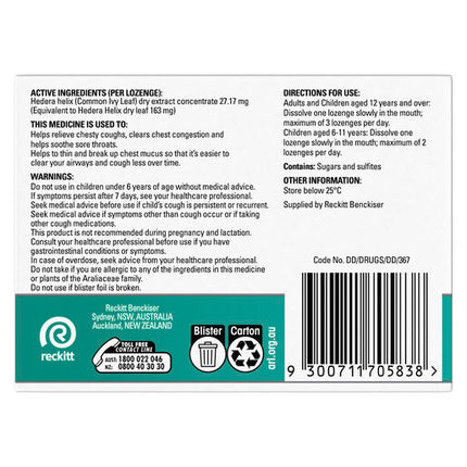 Strepsils Herbal Chesty Cough Honey Lemon Flavour 32 Lozenges