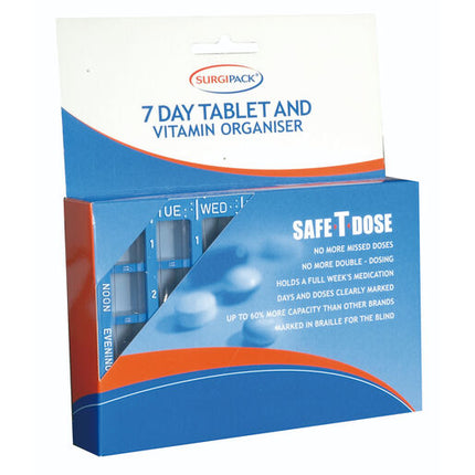 SurgiPack Safe-T-Dose 7 Day Tablet & Vitamin Organiser