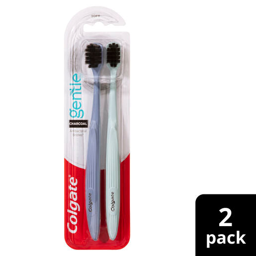 Colgate Gentle Charcoal Manual Toothbrush Soft 2 Pack