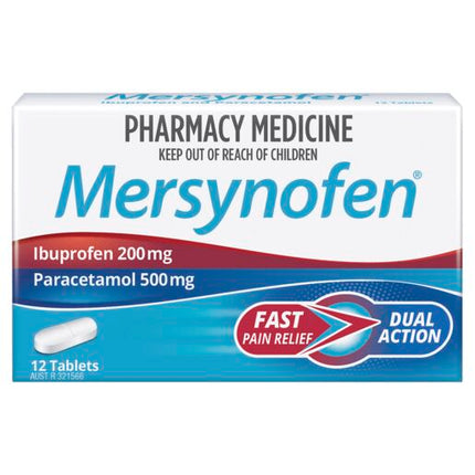 Mersynofen Pain Relief Tablets with Paracetamol + Ibuprofen 12 Pack