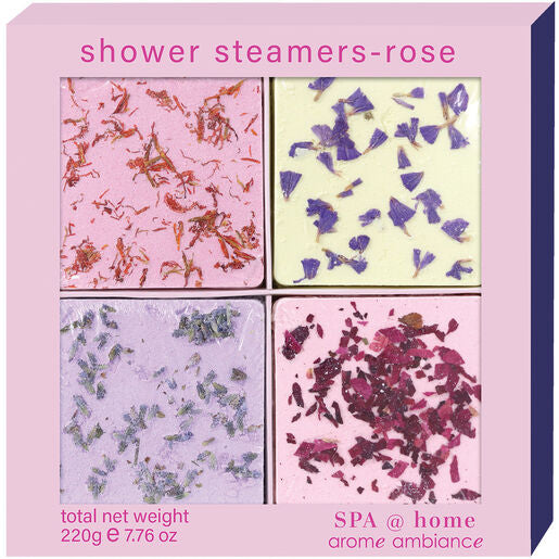 Arome Ambiance Spa at Home Shower Steamers Rose Set of 4