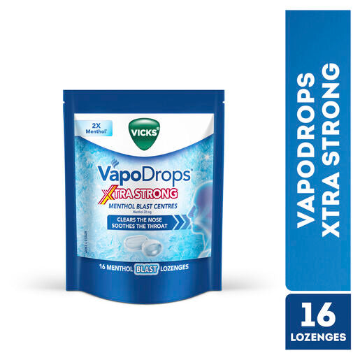 Vicks VapoDrops Xtra Strong - 16 Menthol Blast Lozenges