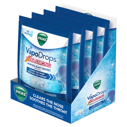 Vicks VapoDrops Xtra Strong - 16 Menthol Blast Lozenges