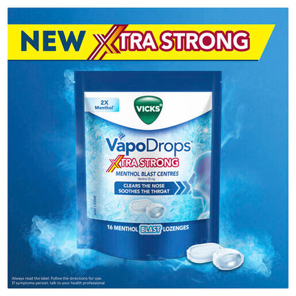 Vicks VapoDrops Xtra Strong - 16 Menthol Blast Lozenges