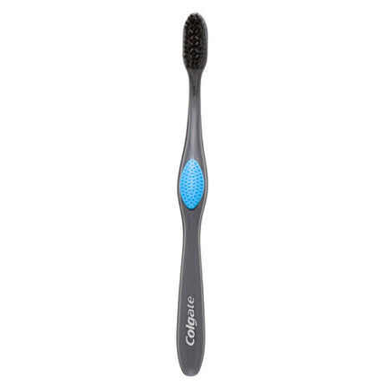 Colgate 360 Charcoal Manual Toothbrush, 3 Pack, Soft Spiral Antibacterial Bristles, Whole Mouth Clean
