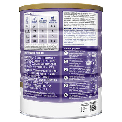 Alula Gold DelicateEze Premium Infant Formula 0-12 Months 850g