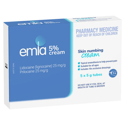 Emla Cream 5% 5X5G 10 Dressings