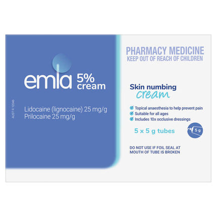 Emla Cream 5% 5X5G 10 Dressings