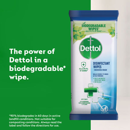 Dettol Multipurpose Disinfectant Wipes Fresh Household Grade, 110 Pack