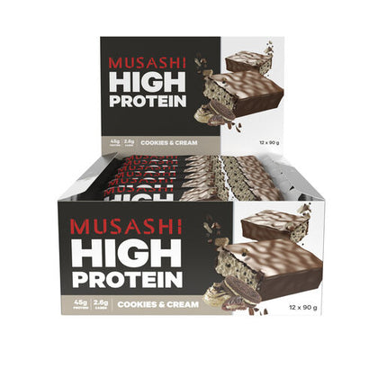 Musashi High Protein Bar Cookies & Cream 90g