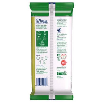 Dettol Multipurpose Disinfectant Wipes Crisp Apple Household Grade, 110 Pack