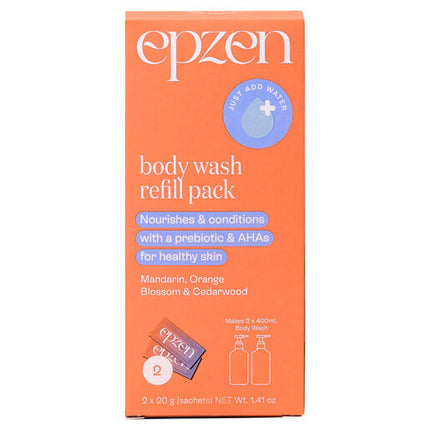 Epzen Body Wash Refill Sachets Mandarin, Orange Blossom and Cedarwood 2 x 20g
