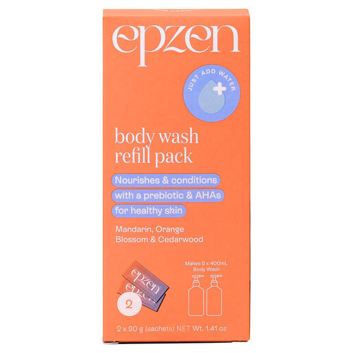 Epzen Body Wash Refill Sachets Mandarin, Orange Blossom and Cedarwood 2 x 20g