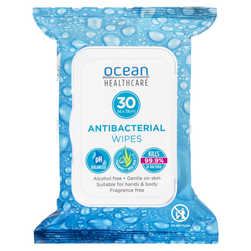 Ocean Anti-Bacterial Wipes 30Pk