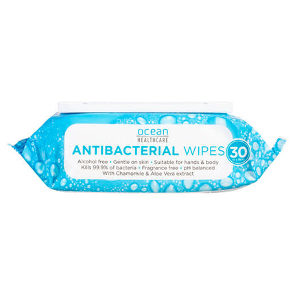 Ocean Anti-Bacterial Wipes 30Pk