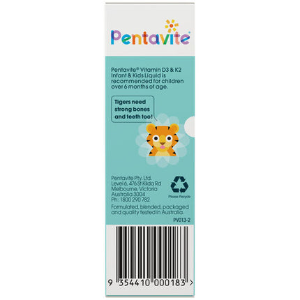 Pentavite Vitamin D3 & K2 Infant & Kids Liquid 30mL
