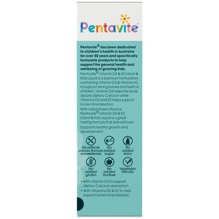 Pentavite Vitamin D3 & K2 Infant & Kids Liquid 30mL