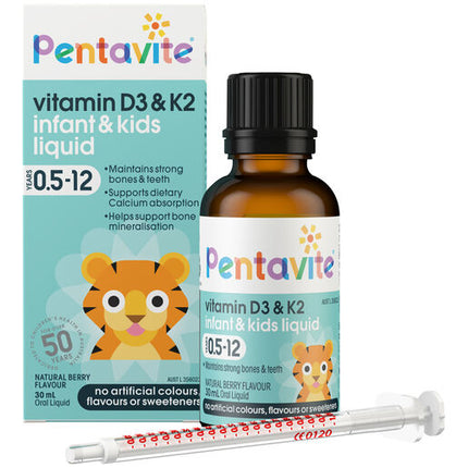 Pentavite Vitamin D3 & K2 Infant & Kids Liquid 30mL