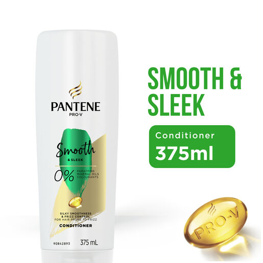 Pantene Pro-V Smooth & Sleek Conditioner: Smoothing Conditioner for Frizzy Hair 375 ml