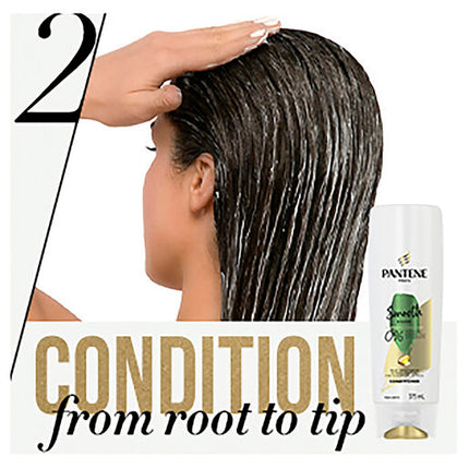 Pantene Pro-V Smooth & Sleek Conditioner: Smoothing Conditioner for Frizzy Hair 375 ml