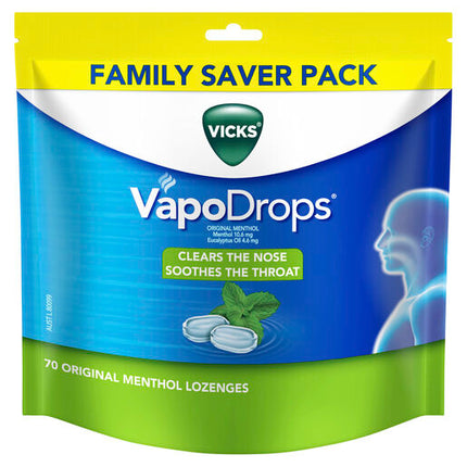Vicks VapoDrops - 70 Original Menthol Lozenges