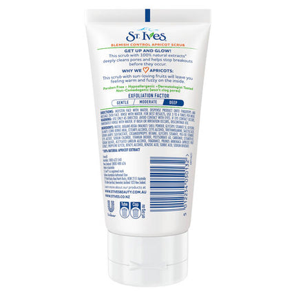St Ives Facial Scrub Blemish Control Apricot Contains 2% Salicylic Acid 150ml