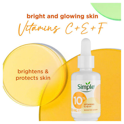Simple Booster Serum 10% Vitamin C+E+F for youthful, glowing skin 30mL