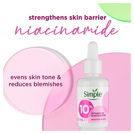 Simple Booster Serum 10% Niacinamide(Vitamin B3)for even skin tone and texture 30mL