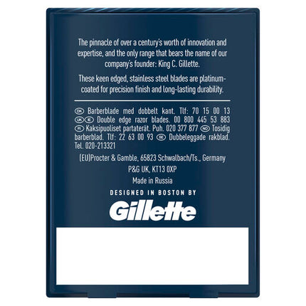 King C. Gillette Double Edge Safety Razor Blades 10 Pack