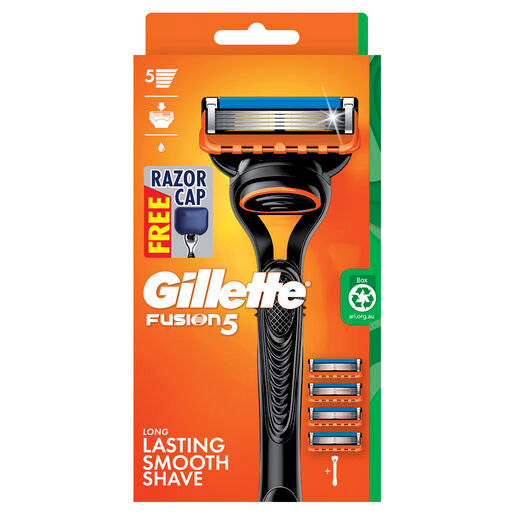 Gillette Fusion5 Razor Handle + 4 Cartridge+ Razor Cap