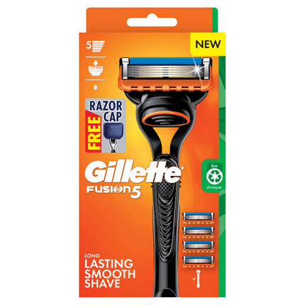 Gillette Fusion5 Razor Handle + 4 Cartridge+ Razor Cap