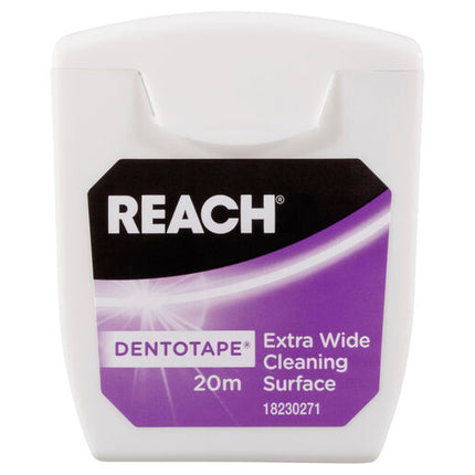 Reach Floss Dentotape Waxed With Extra-Wide Cleaning Surface 20m