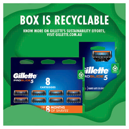 Gillette Fusion ProGlide Manual Razor Handle + 4 Cartridges + Free Razor Cap