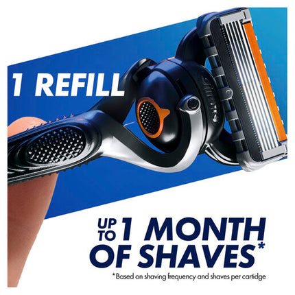 Gillette Fusion ProGlide Manual Razor Handle + 4 Cartridges + Free Razor Cap